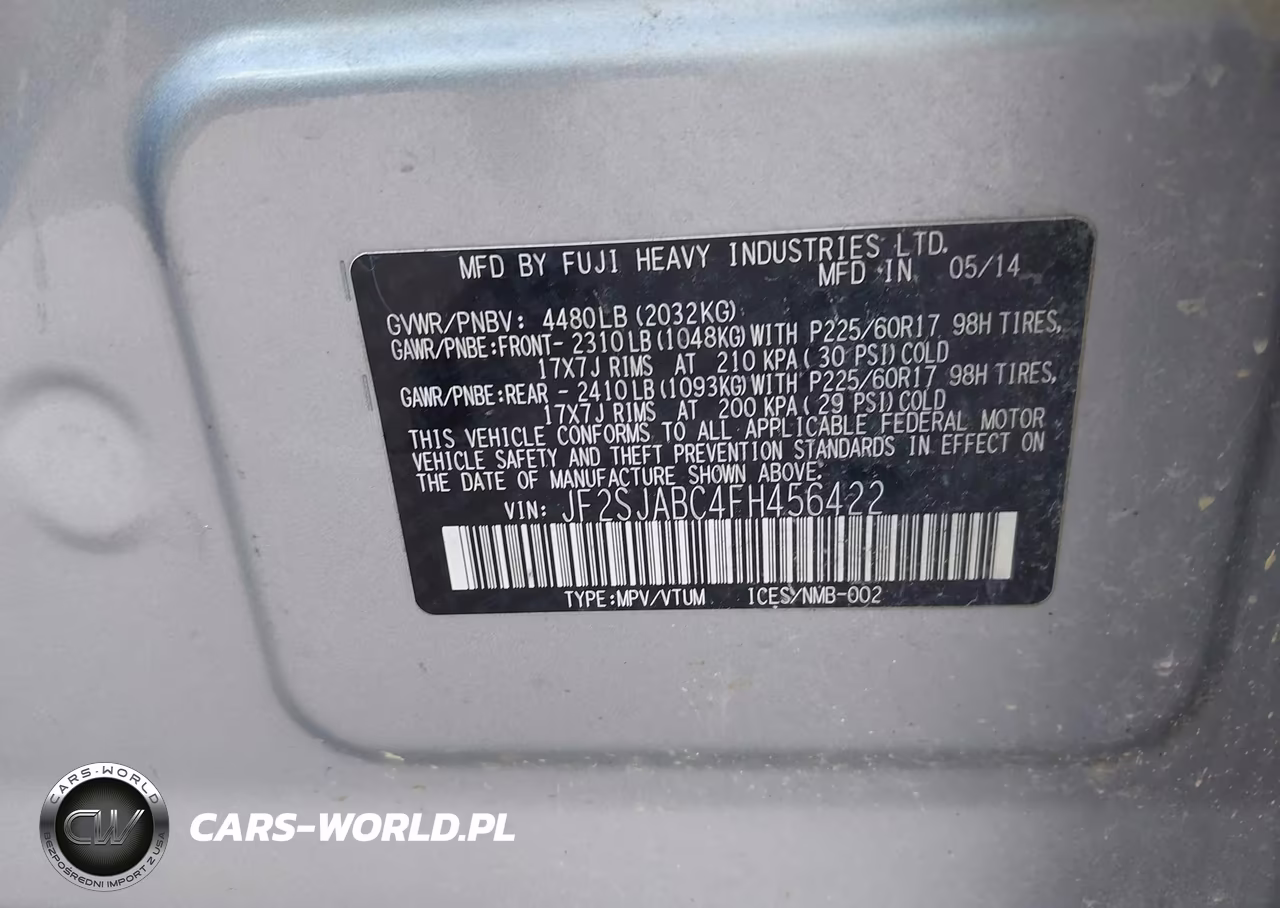 2015 Subaru Forester 2.5I VIN:JF2SJABC4FH456422 - 9