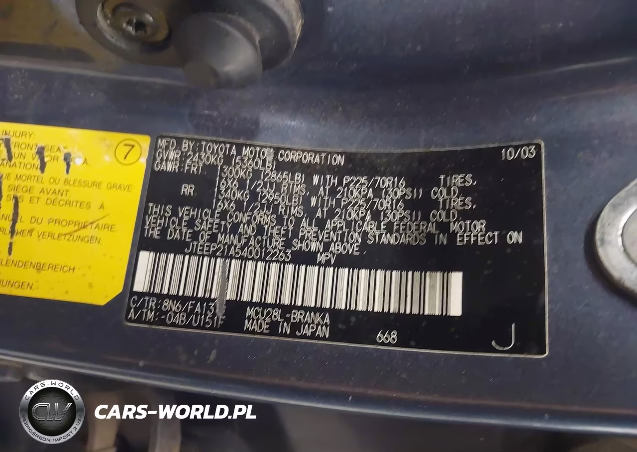 2004 Toyota Highlander V6 VIN:JTEEP21A540012263 - 9