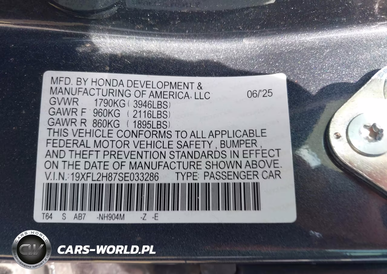 2025 Honda Civic Sedan Sport VIN:19XFL2H87SE033286 - 9