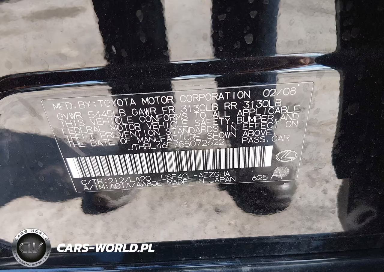 2008 Lexus Ls 460 VIN:JTHBL46F785072622 - 9