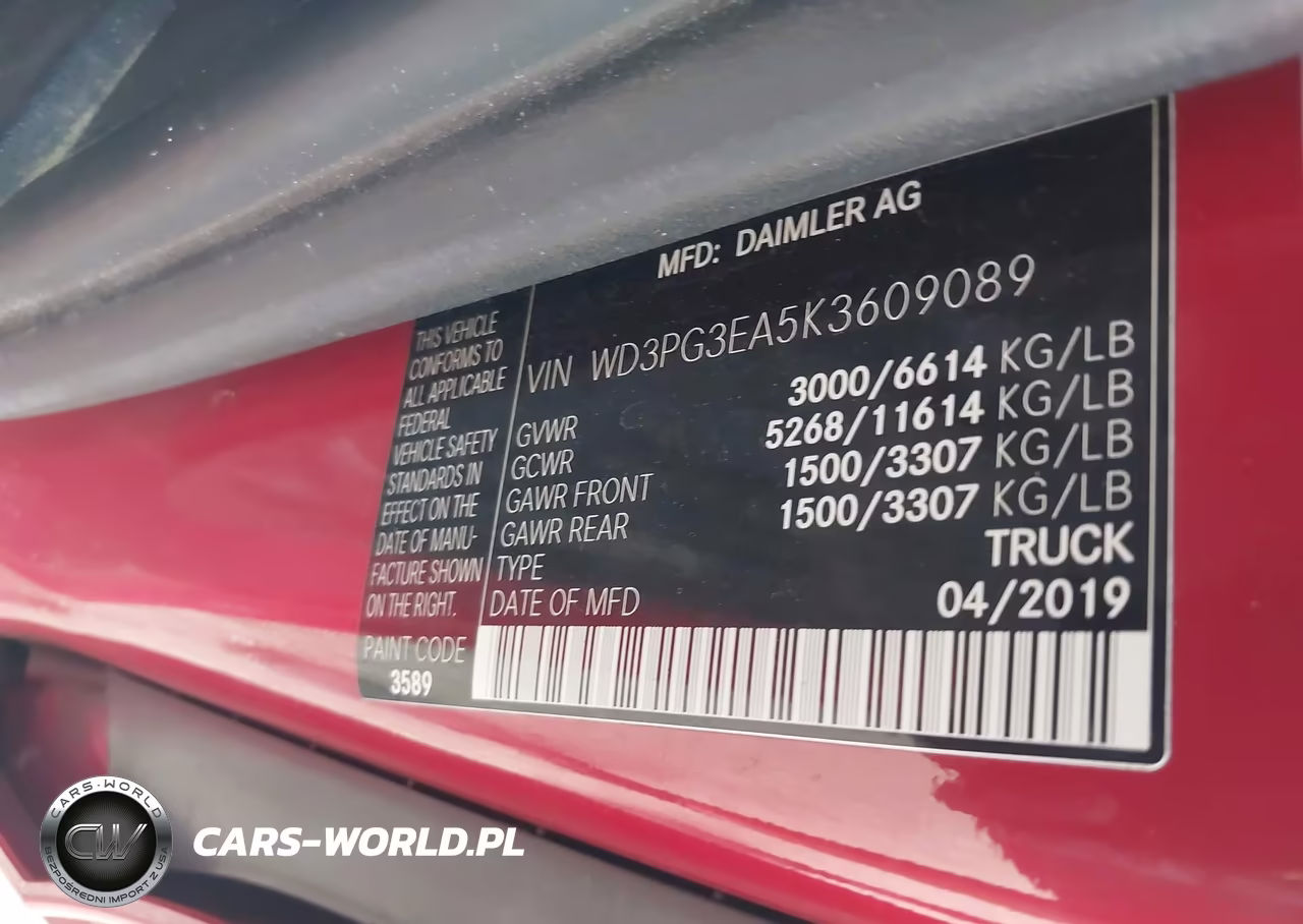 2019 Mercedes-Benz Metris VIN:WD3PG3EA5K3609089 - 9