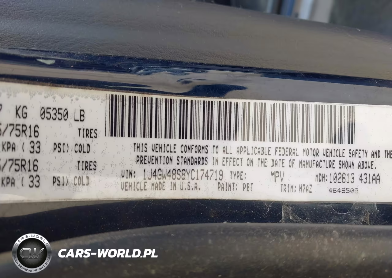 2000 Jeep Grand Cherokee Laredo VIN:1J4GW48S8YC174719 - 9