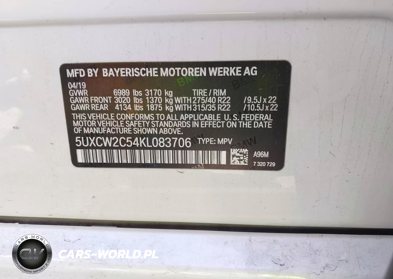 2019 BMW X7 xDrive40I VIN:5UXCW2C54KL083706 - 9