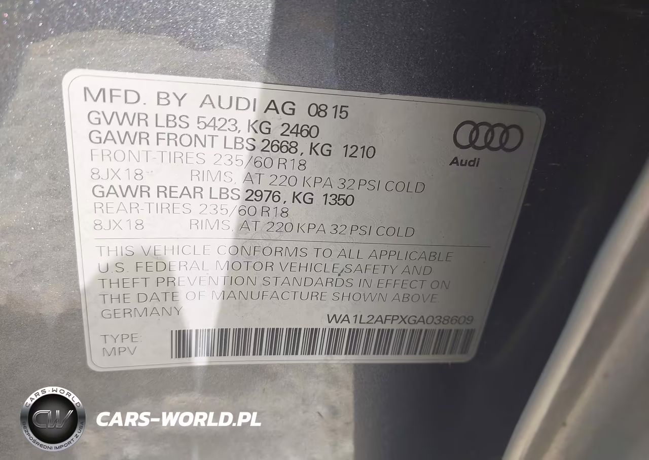 2016 Audi Q5 2.0T Premium VIN:WA1L2AFPXGA038609 - 9