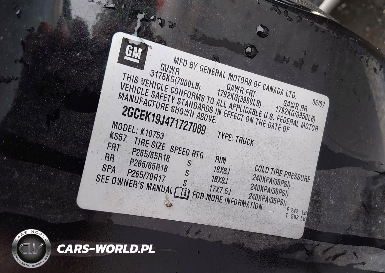 2007 Chevrolet Silverado 1500 Lt1 VIN:2GCEK19J471727089 - 9