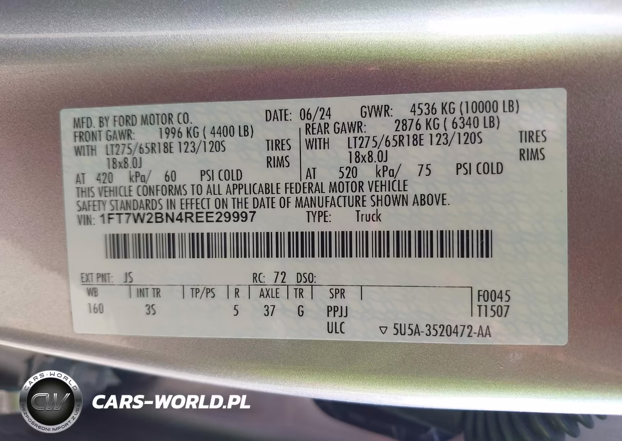 2024 Ford F-250 Xlt VIN:1FT7W2BN4REE29997 - 9