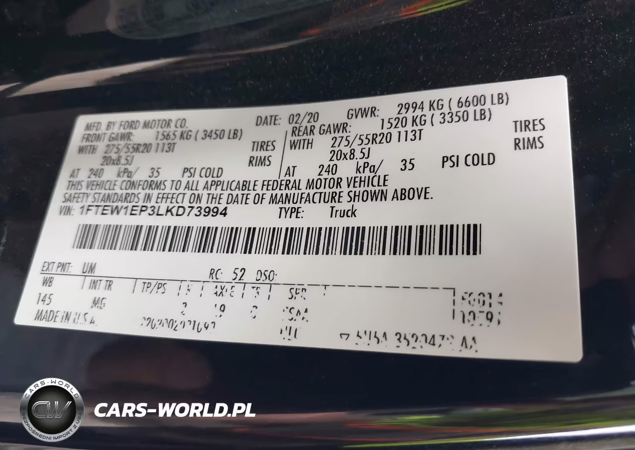 2020 Ford F-150 Xlt VIN:1FTEW1EP3LKD73994 - 9