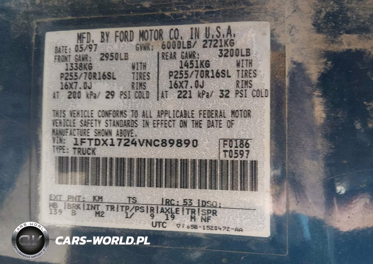 1997 Ford F-150 Standard Standard-Xl-Xlt VIN:1FTDX1724VNC89890 - 9