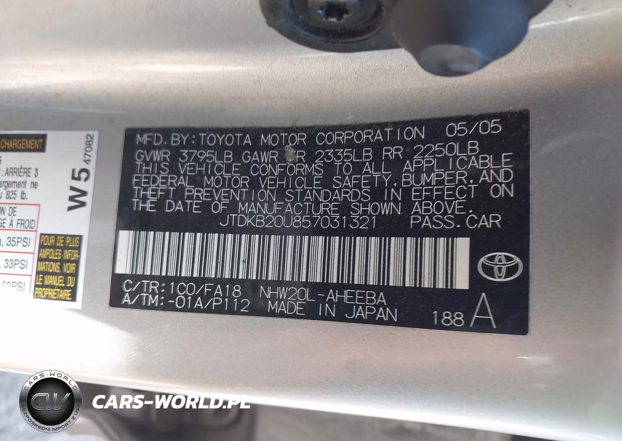 2005 Toyota Prius VIN:JTDKB20U857031321 - 9