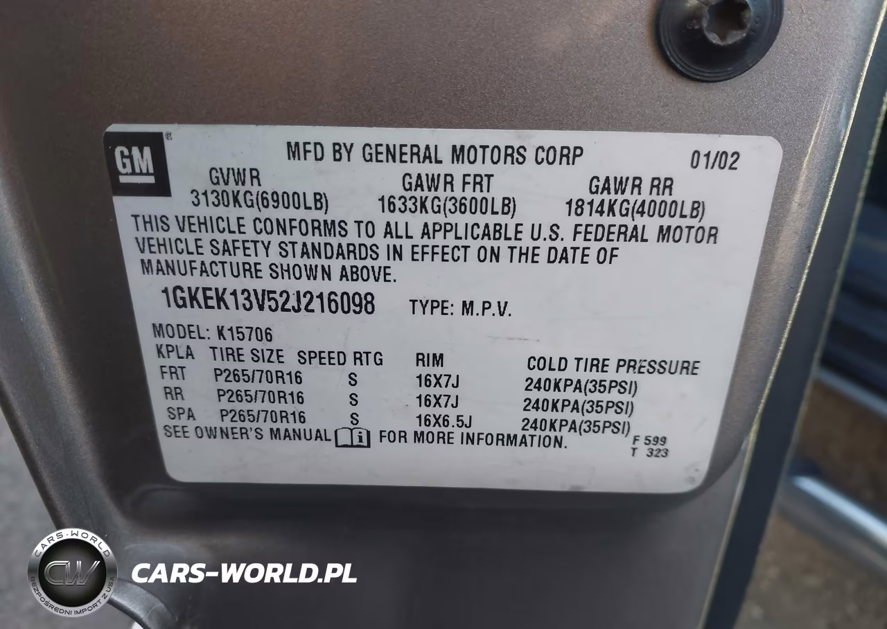 2002 GMC Yukon Sle VIN:1GKEK13V52J216098 - 9