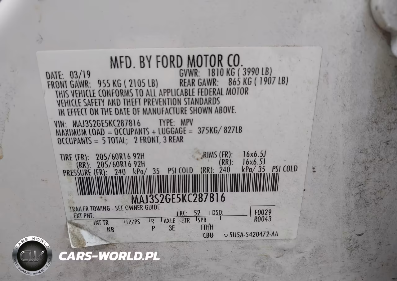 2019 Ford Ecosport Se VIN:MAJ3S2GE5KC287816 - 9