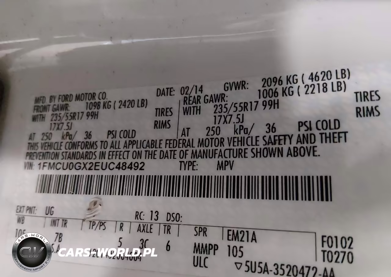 2014 Ford Escape Se VIN:1FMCU0GX2EUC48492 - 9