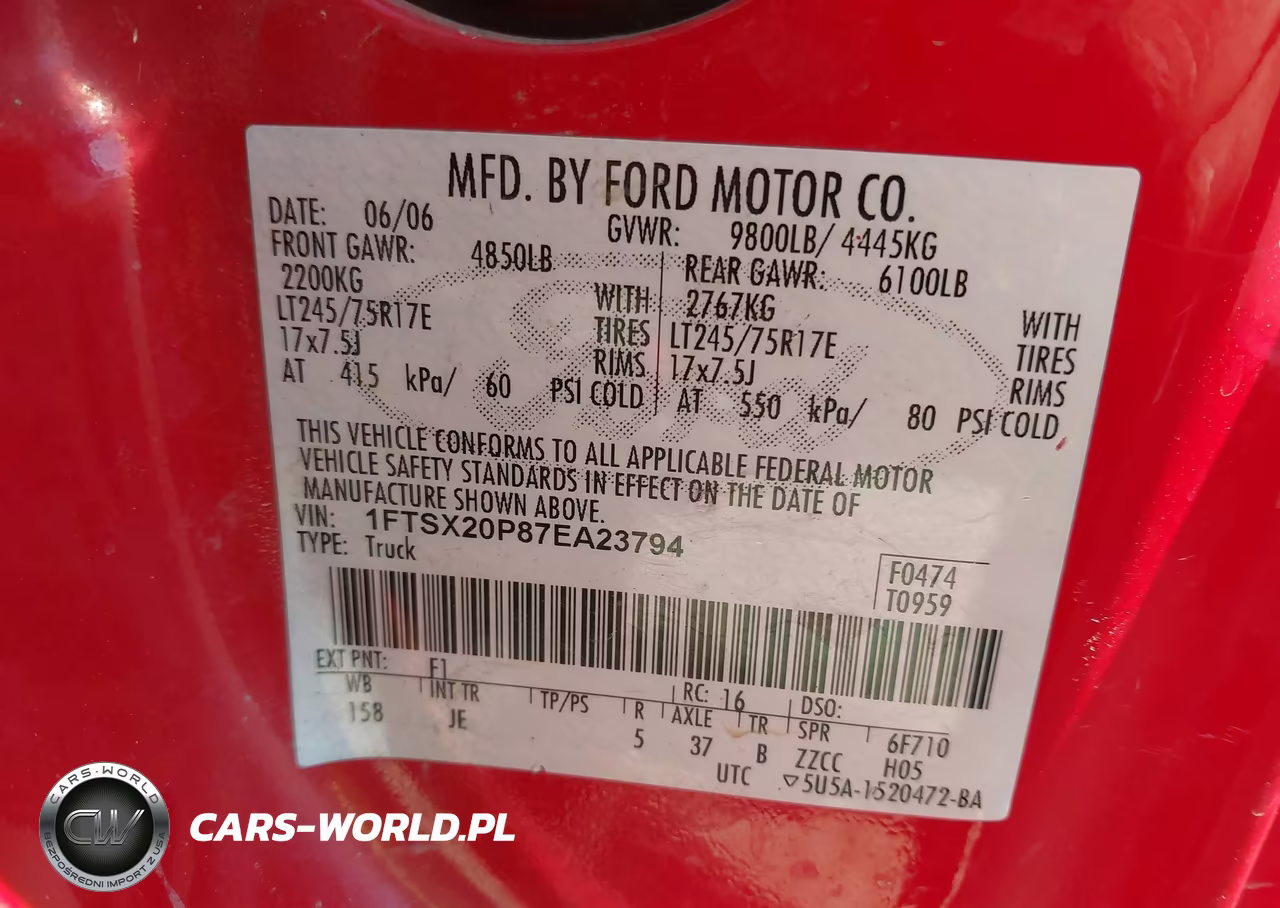 2007 Ford F-250 Lariat-Xl-Xlt VIN:1FTSX20P87EA23794 - 9