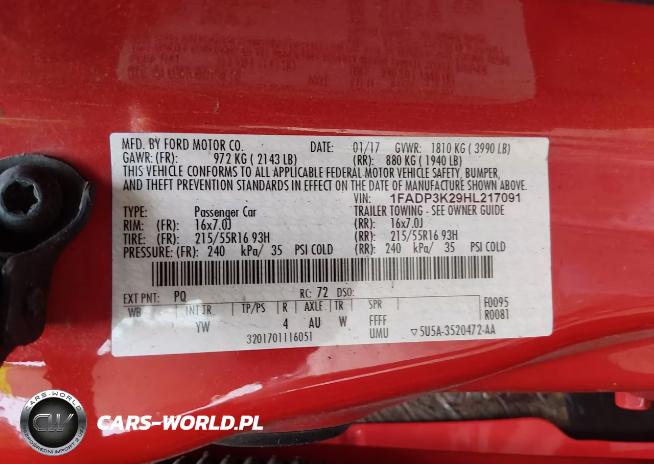 2017 Ford Focus Se VIN:1FADP3K29HL217091 - 9
