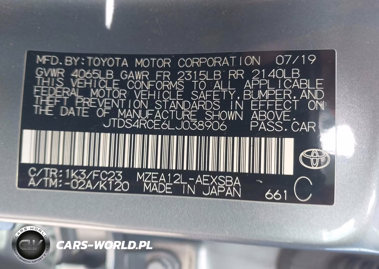 2020 Toyota Corolla Se VIN:JTDS4RCE6LJ038906 - 9
