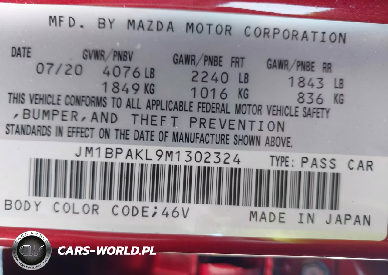 2021 Mazda Mazda3 Select VIN:JM1BPAKL9M1302324 - 9