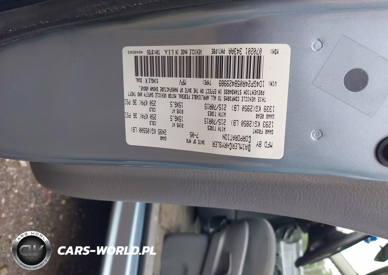 2005 Dodge Grand Caravan Se VIN:1D4GP24R05B429989 - 9