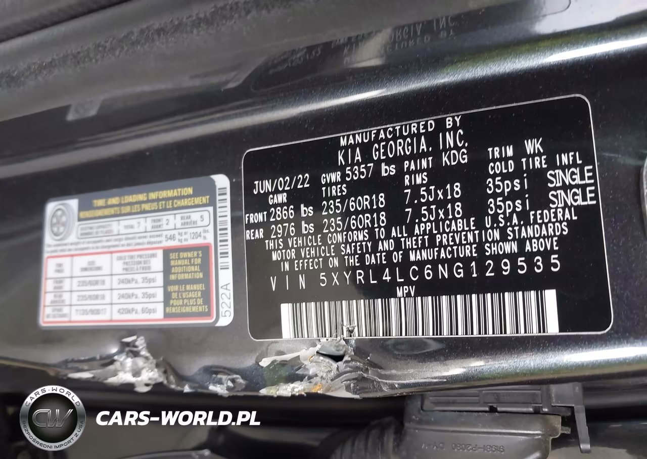 2022 Kia Sorento S VIN:5XYRL4LC6NG129535 - 9