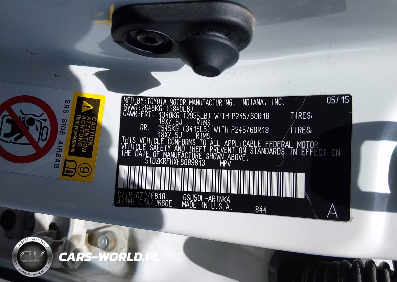 2015 Toyota Highlander Le V6 VIN:5TDZKRFHXFS089813 - 9