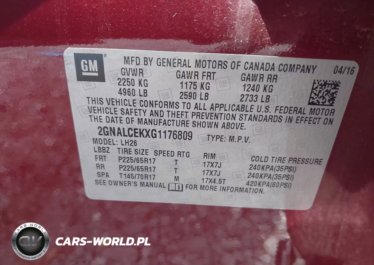 2016 Chevrolet Equinox Lt VIN:2GNALCEKXG1176809 - 9