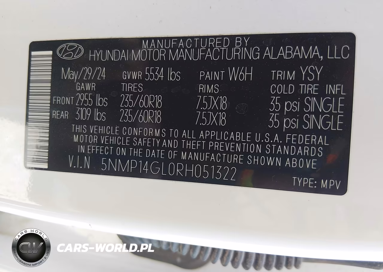 2024 Hyundai Santa Fe Se VIN:5NMP14GL0RH051322 - 9