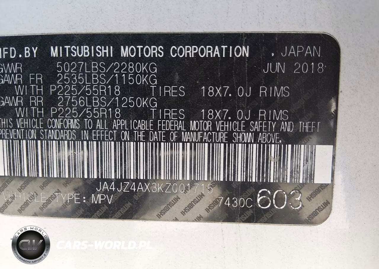 2019 Mitsubishi Outlander Gt VIN:JA4JZ4AX3KZ001715 - 9