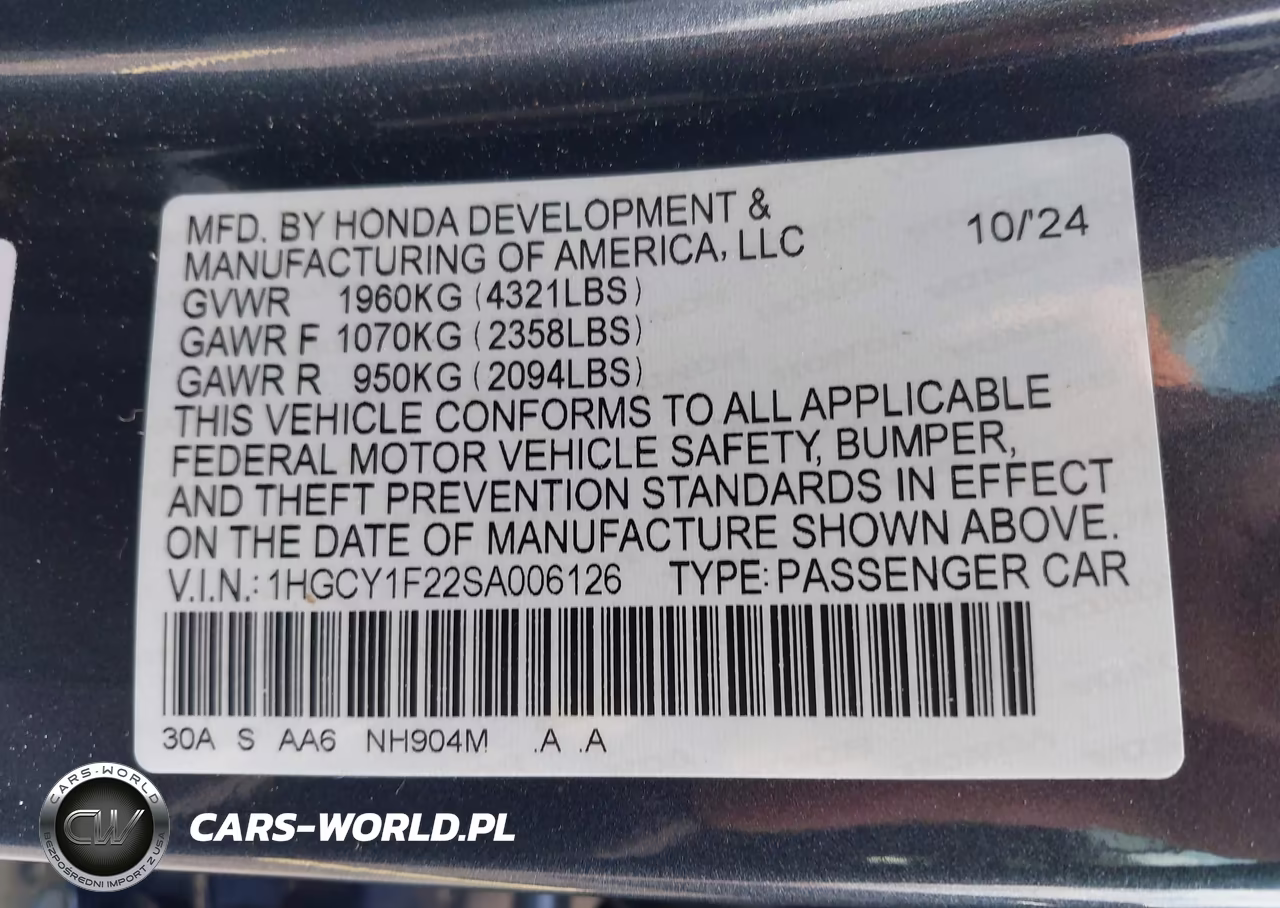 2025 Honda Accord Lx VIN:1HGCY1F22SA006126 - 9