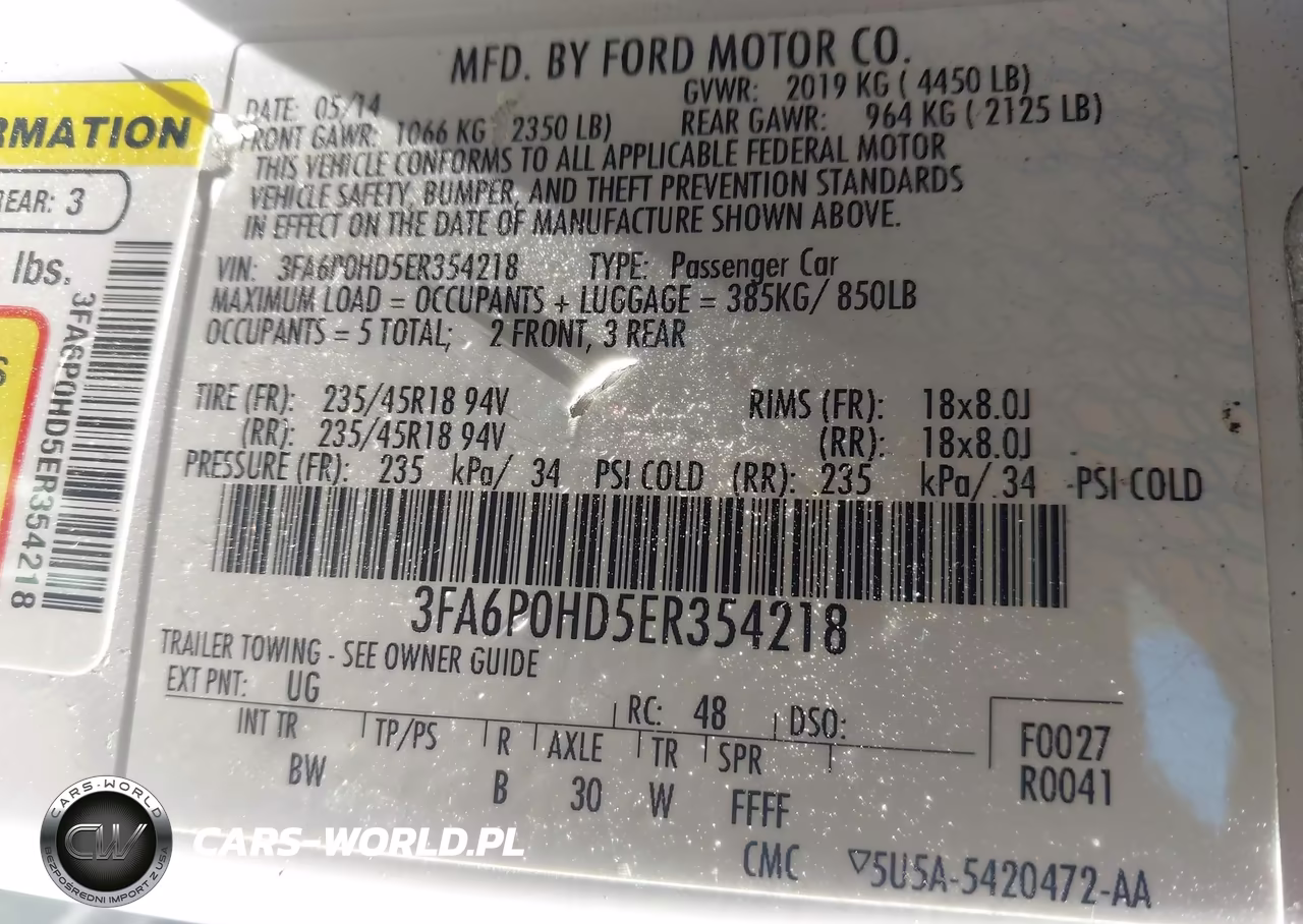 2014 Ford Fusion Se VIN:3FA6P0HD5ER354218 - 9