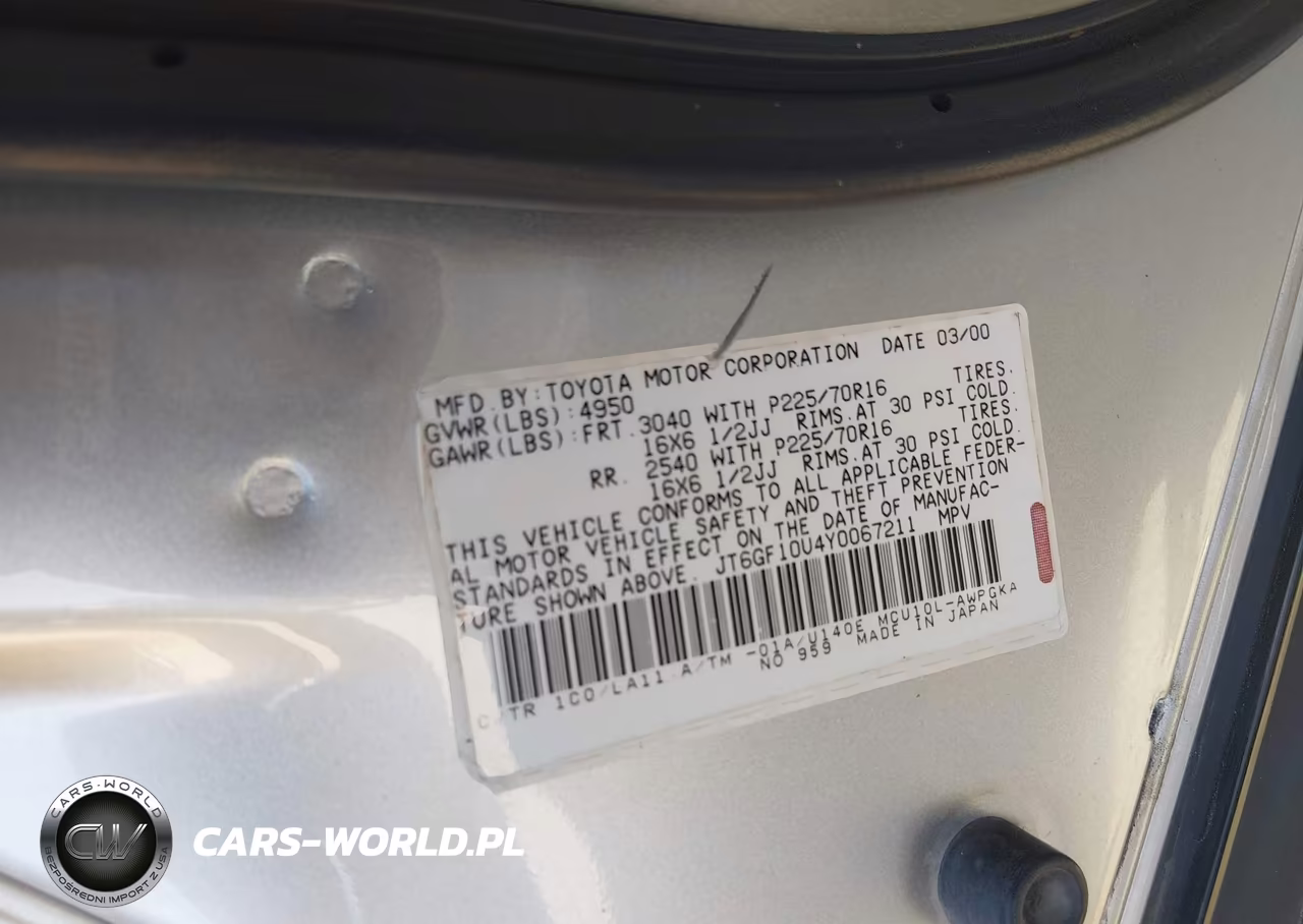 2000 Lexus Rx 300 VIN:JT6GF10U4Y0067211 - 9