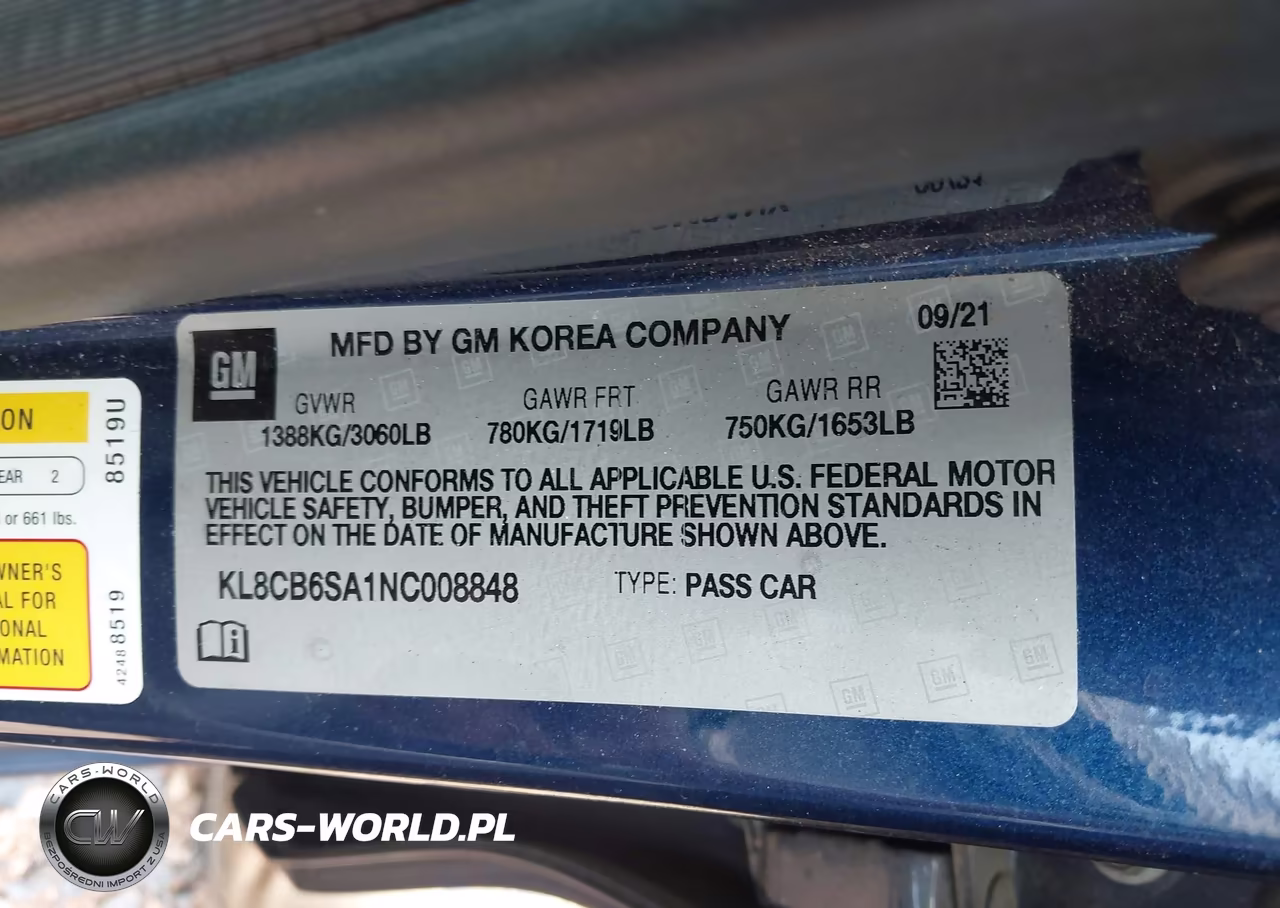 2022 Chevrolet Spark Fwd Ls Automatic VIN:KL8CB6SA1NC008848 - 9