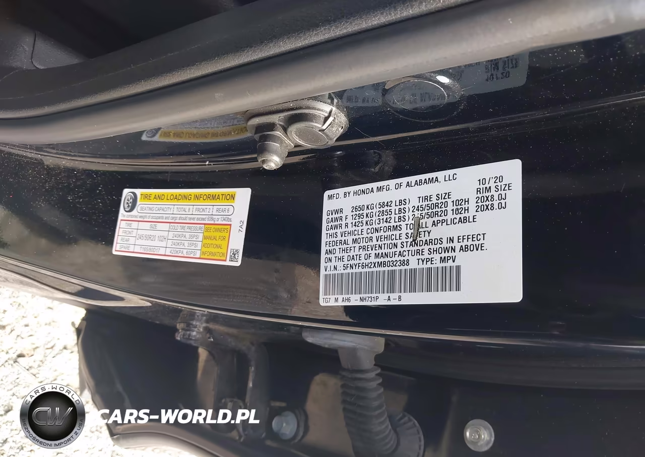 2021 Honda Pilot Awd Special Edition VIN:5FNYF6H2XMB032388 - 9
