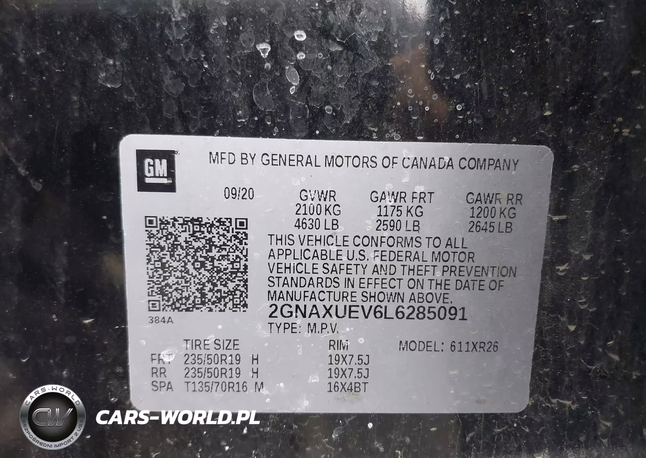 2020 Chevrolet Equinox Awd Lt 1.5L Turbo VIN:2GNAXUEV6L6285091 - 9