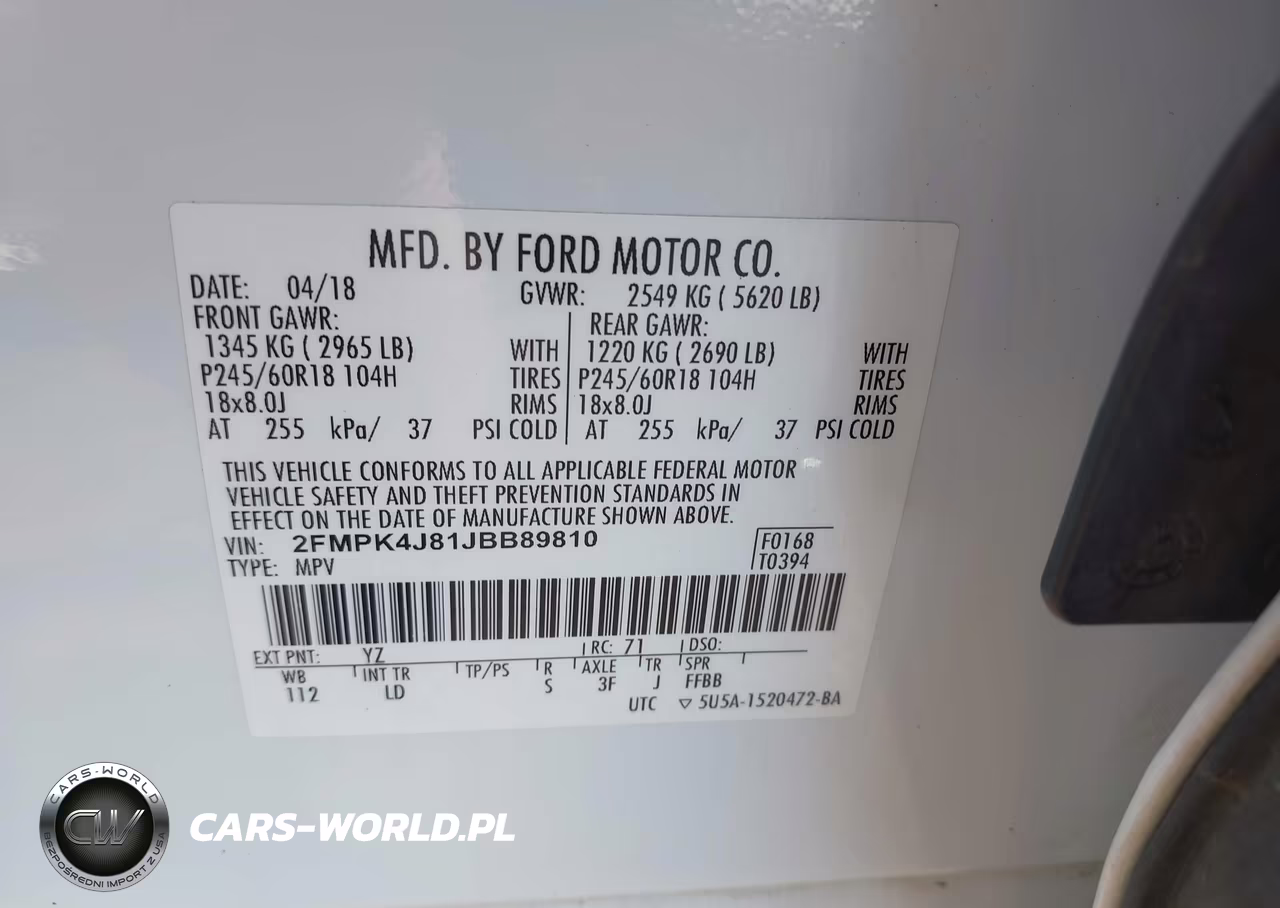 2018 Ford Edge Sel VIN:2FMPK4J81JBB89810 - 9