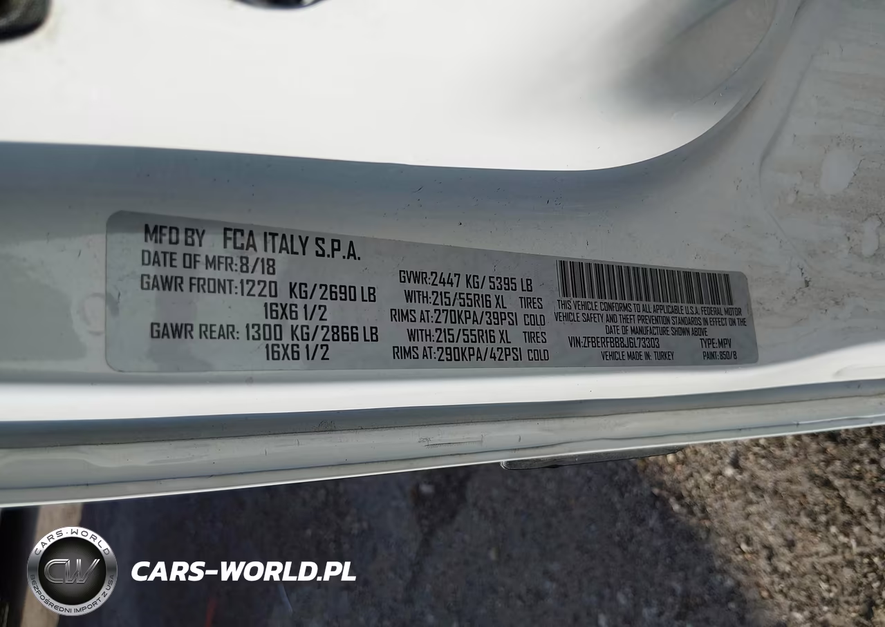 2018 Ram Promaster City Tradesman Slt VIN:ZFBERFBB8J6L73303 - 9