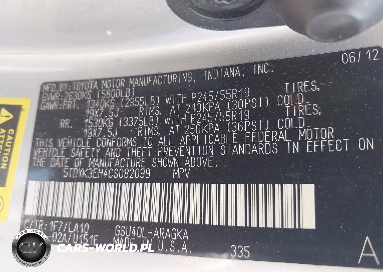 2012 Toyota Highlander Limited V6 VIN:5TDYK3EH4CS082099 - 9