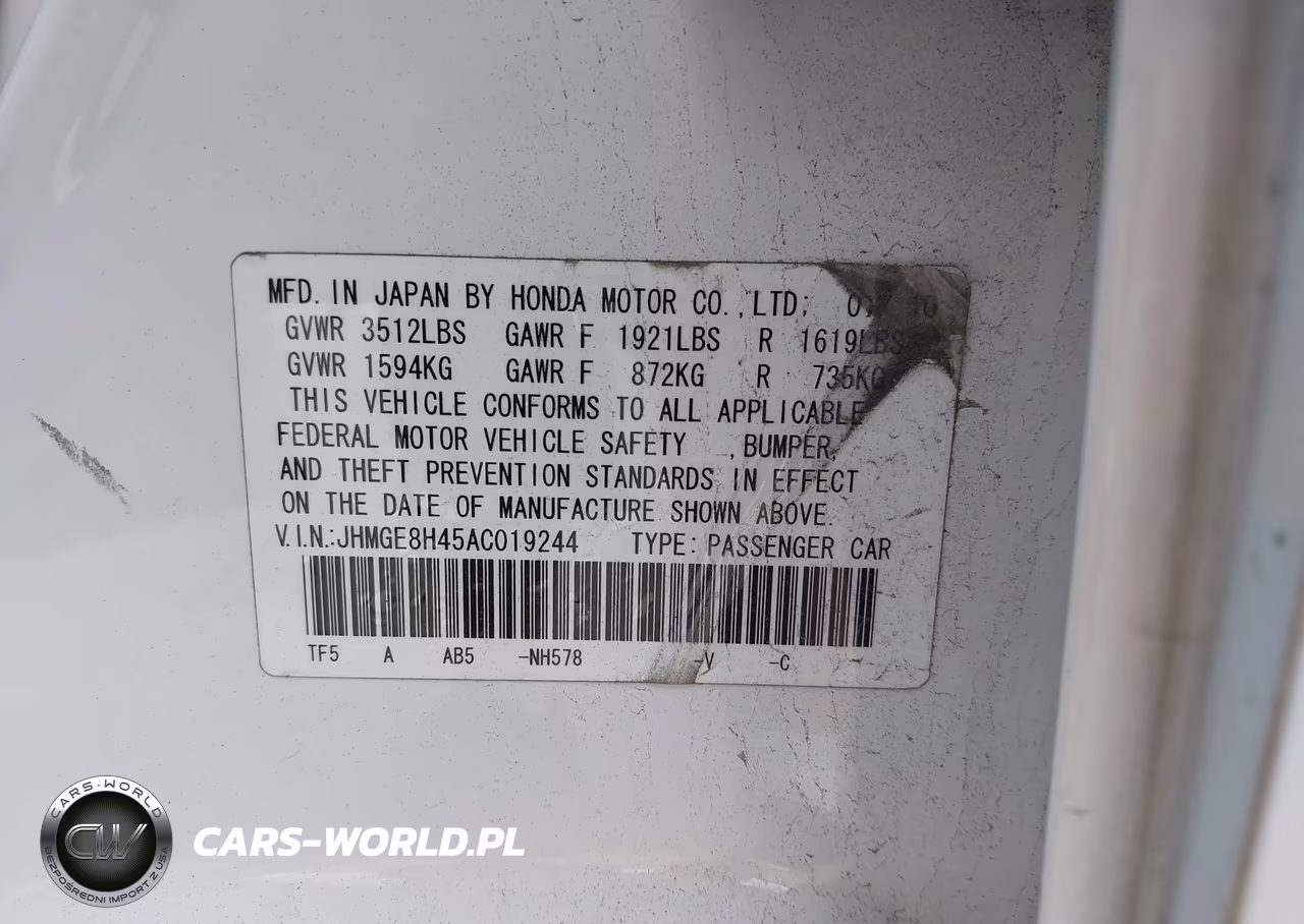 2010 Honda Fit Sport VIN:JHMGE8H45AC019244 - 9