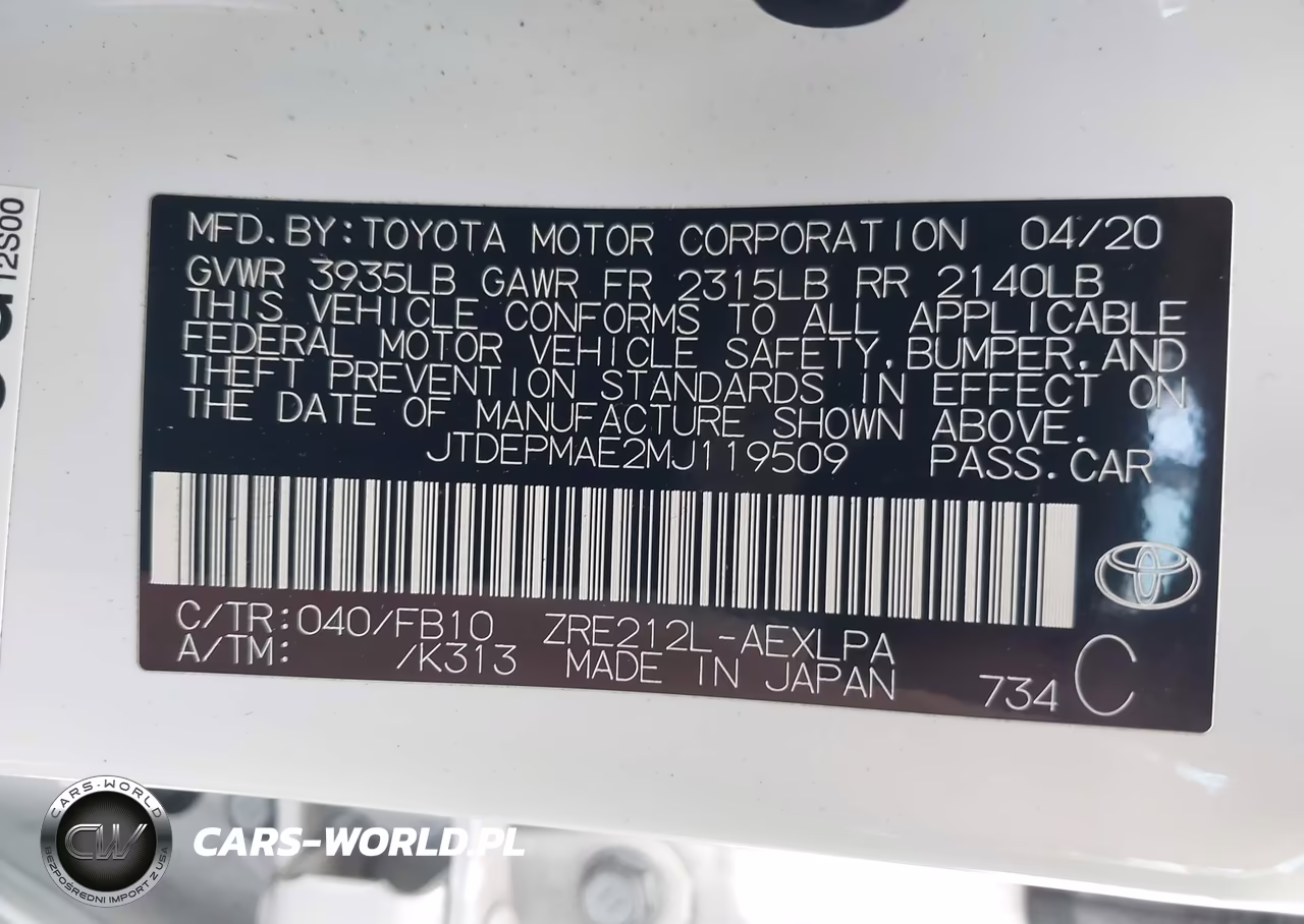 2021 Toyota Corolla Le VIN:JTDEPMAE2MJ119509 - 9