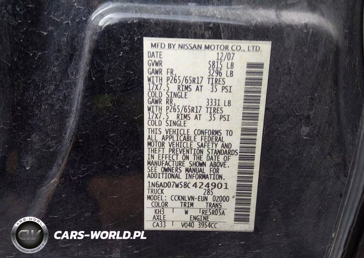 2008 Nissan Frontier Le VIN:1N6AD07W58C424901 - 9