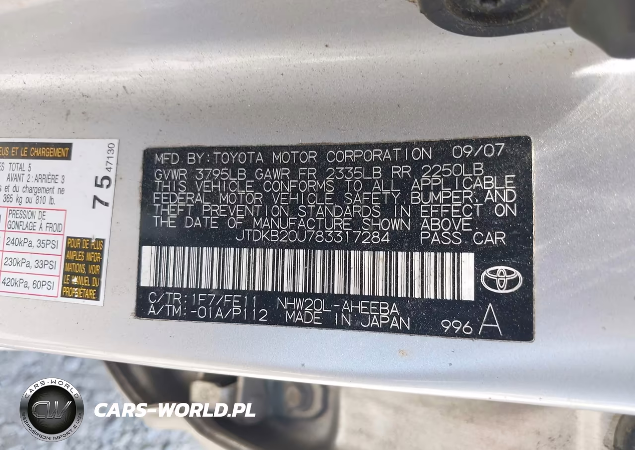 2008 Toyota Prius VIN:JTDKB20U783317284 - 9