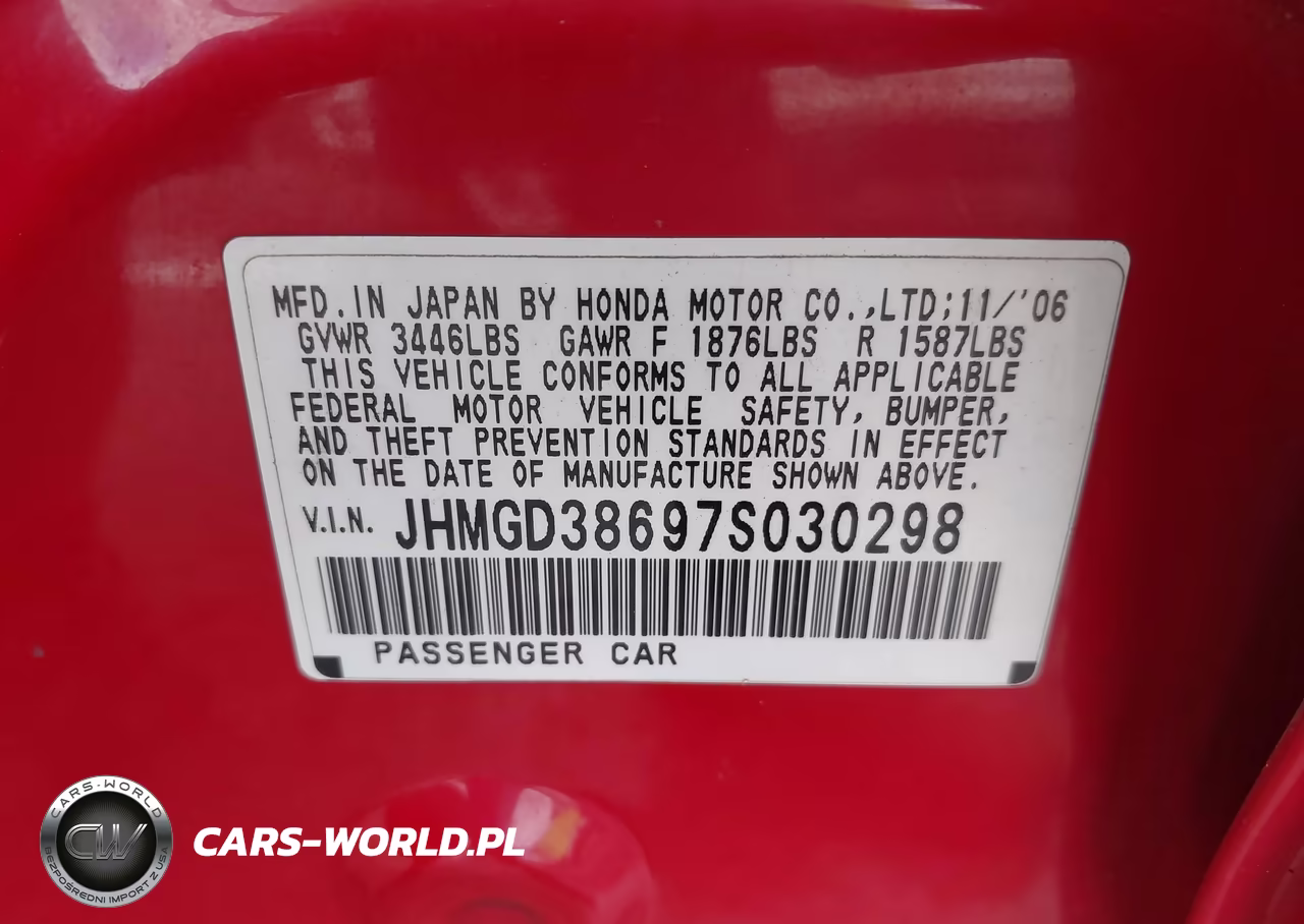 2007 Honda Fit Sport VIN:JHMGD38697S030298 - 9