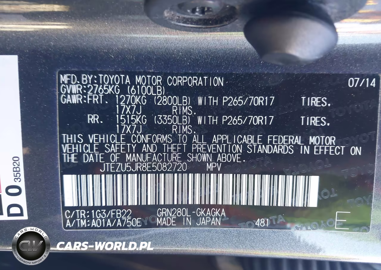 2014 Toyota 4Runner Sr5 VIN:JTEZU5JR8E5082720 - 9