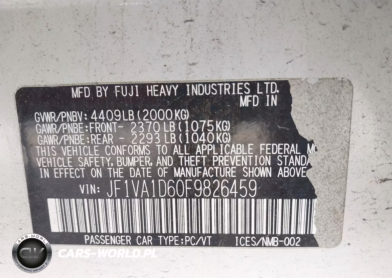 2015 Subaru Wrx Premium VIN:JF1VA1D60F9826459 - 9