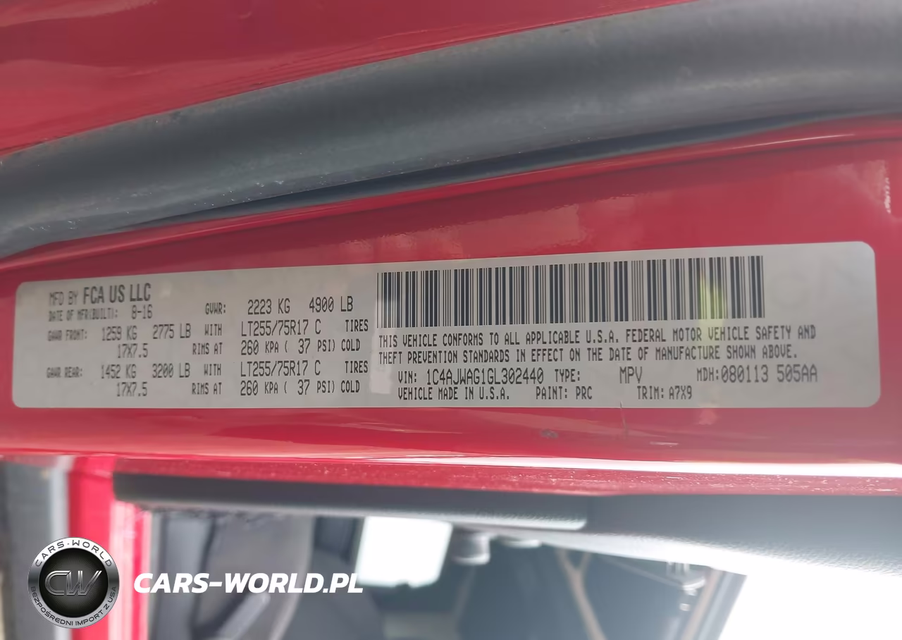 2016 Jeep Wrangler Willys Wheeler VIN:1C4AJWAG1GL302440 - 9
