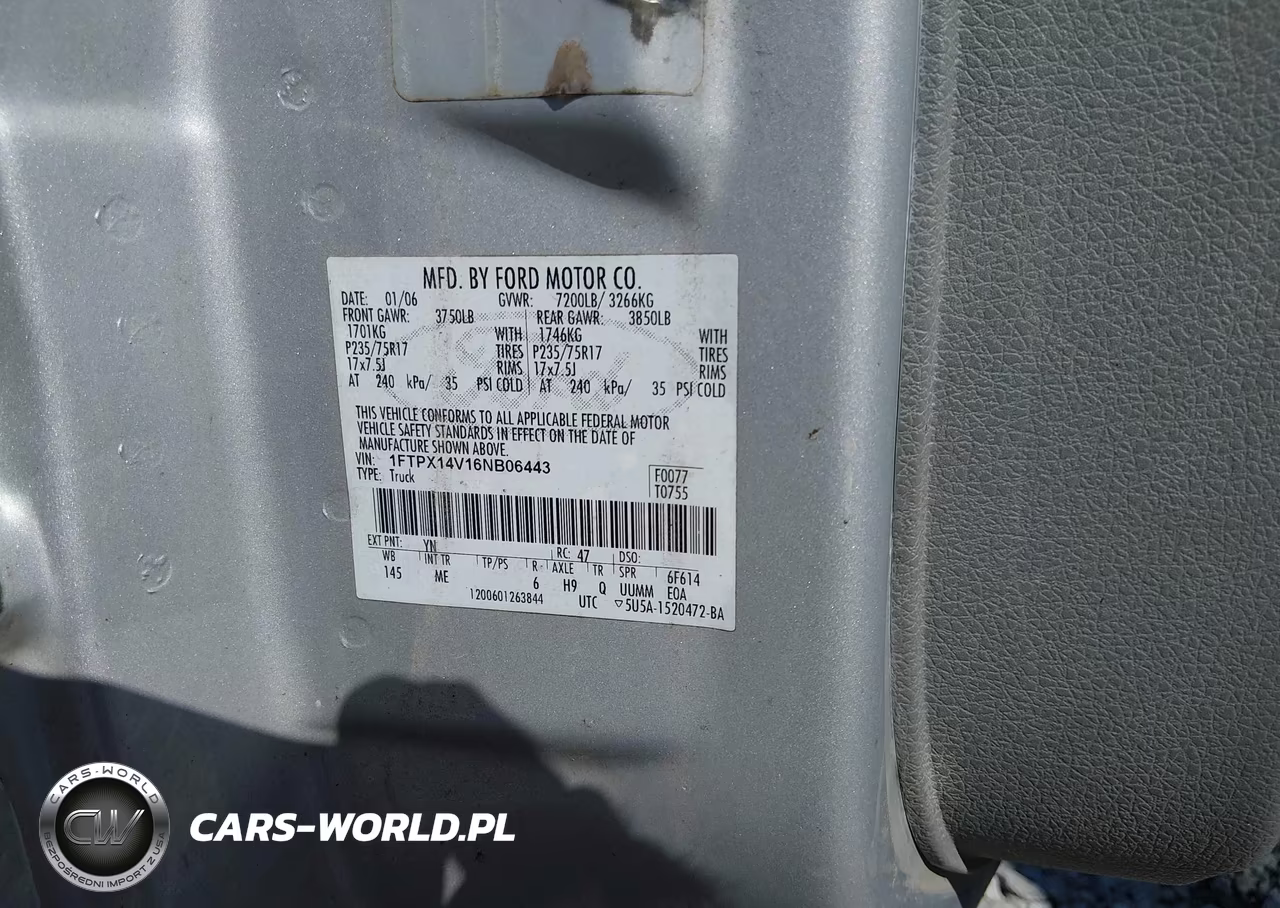 2006 Ford F-150 VIN:1FTPX14V16NB06443 - 9