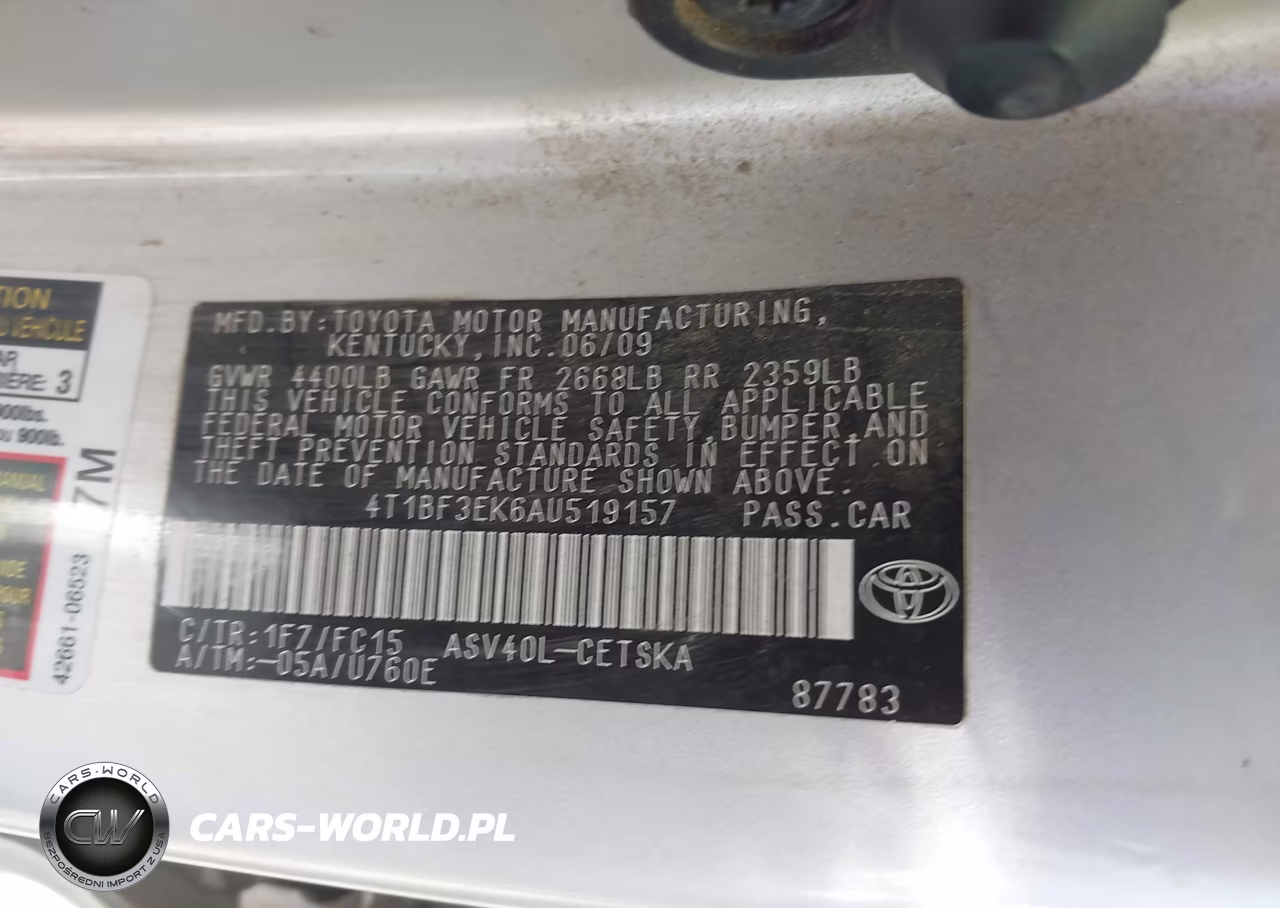 2010 Toyota Camry Se VIN:4T1BF3EK6AU519157 - 9