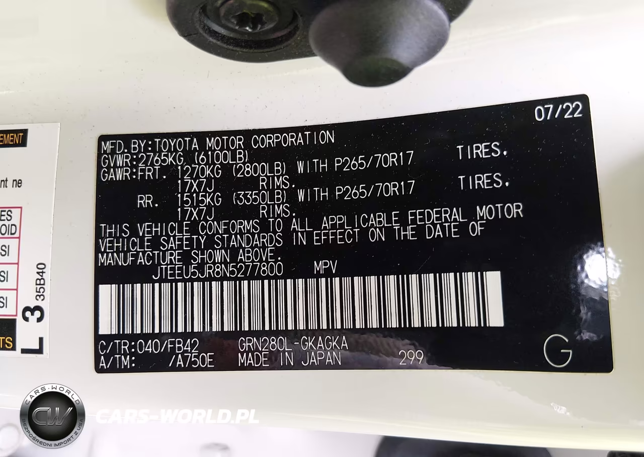 2022 Toyota 4Runner Sr5 VIN:JTEEU5JR8N5277800 - 9