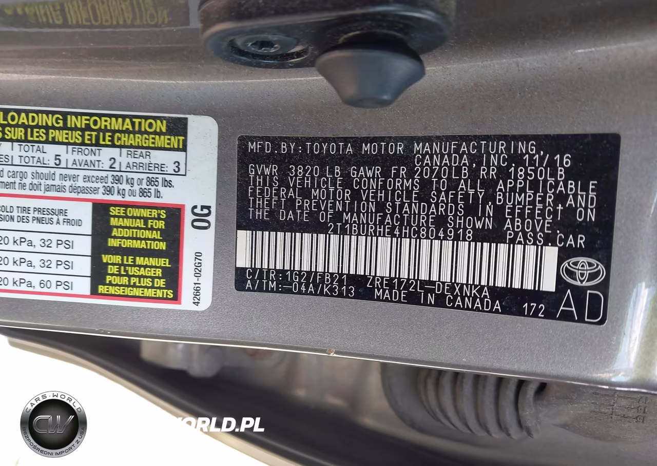 2017 Toyota Corolla Le VIN:2T1BURHE4HC804918 - 9