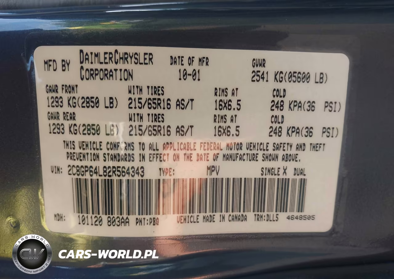2002 Chrysler Town & Country Limited VIN:2C8GP64L82R564343 - 9