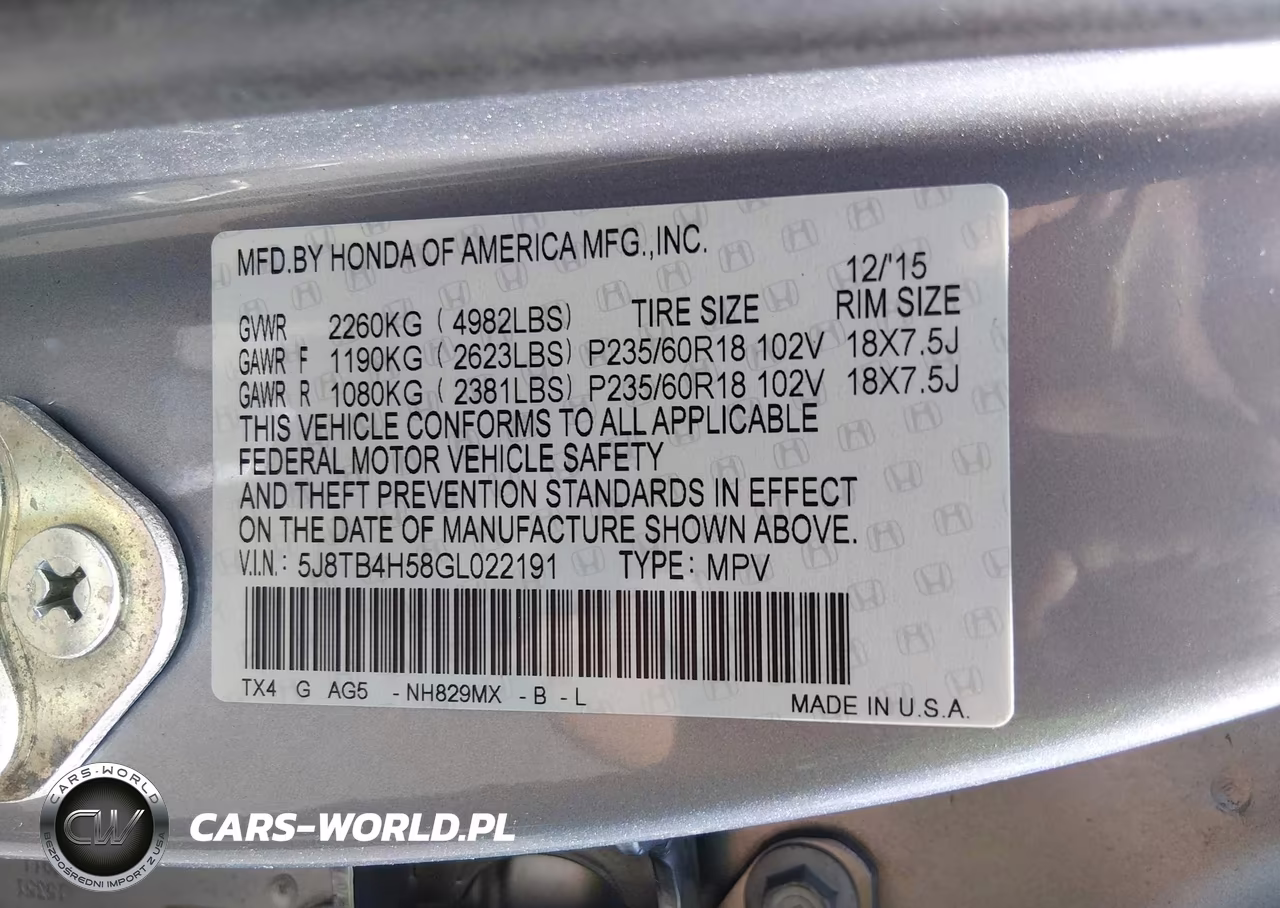 2016 Acura Rdx Technology Acurawatch Plus Packages-Technology Package VIN:5J8TB4H58GL022191 - 9