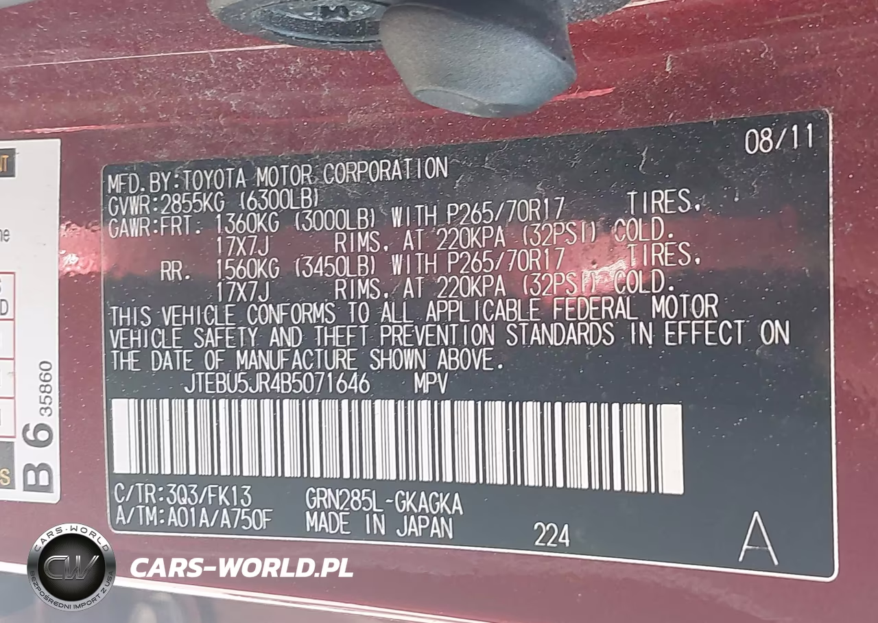 2011 Toyota 4Runner Sr5 V6 VIN:JTEBU5JR4B5071646 - 9